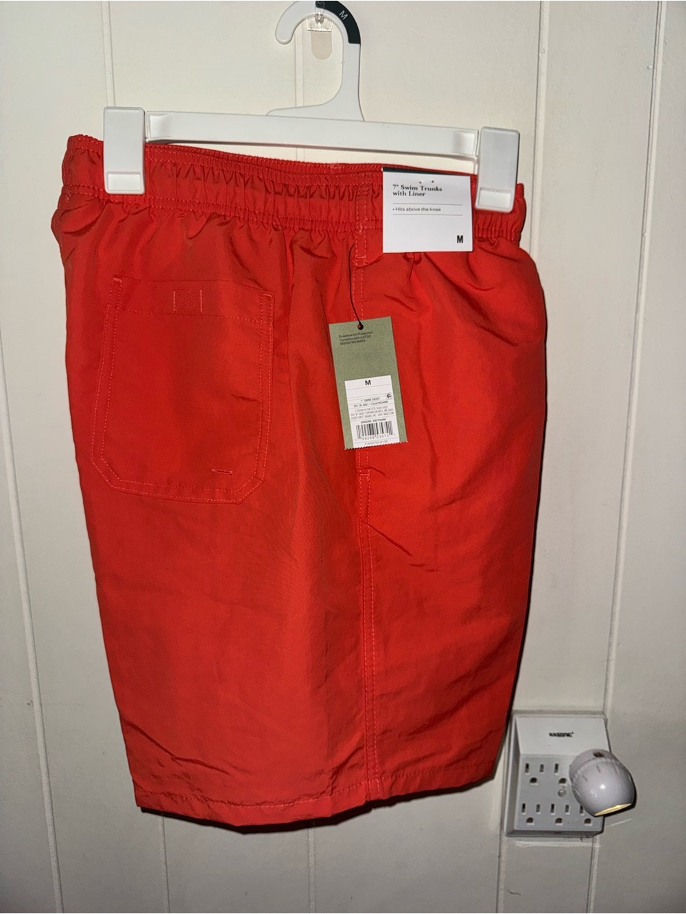 Goodfellow & Co Red Elastic Waist Swim Shorts